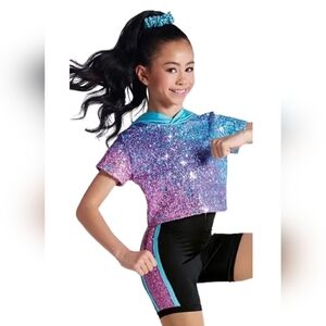 Weissman Shimmering Purple and Black Girls Dance Costume